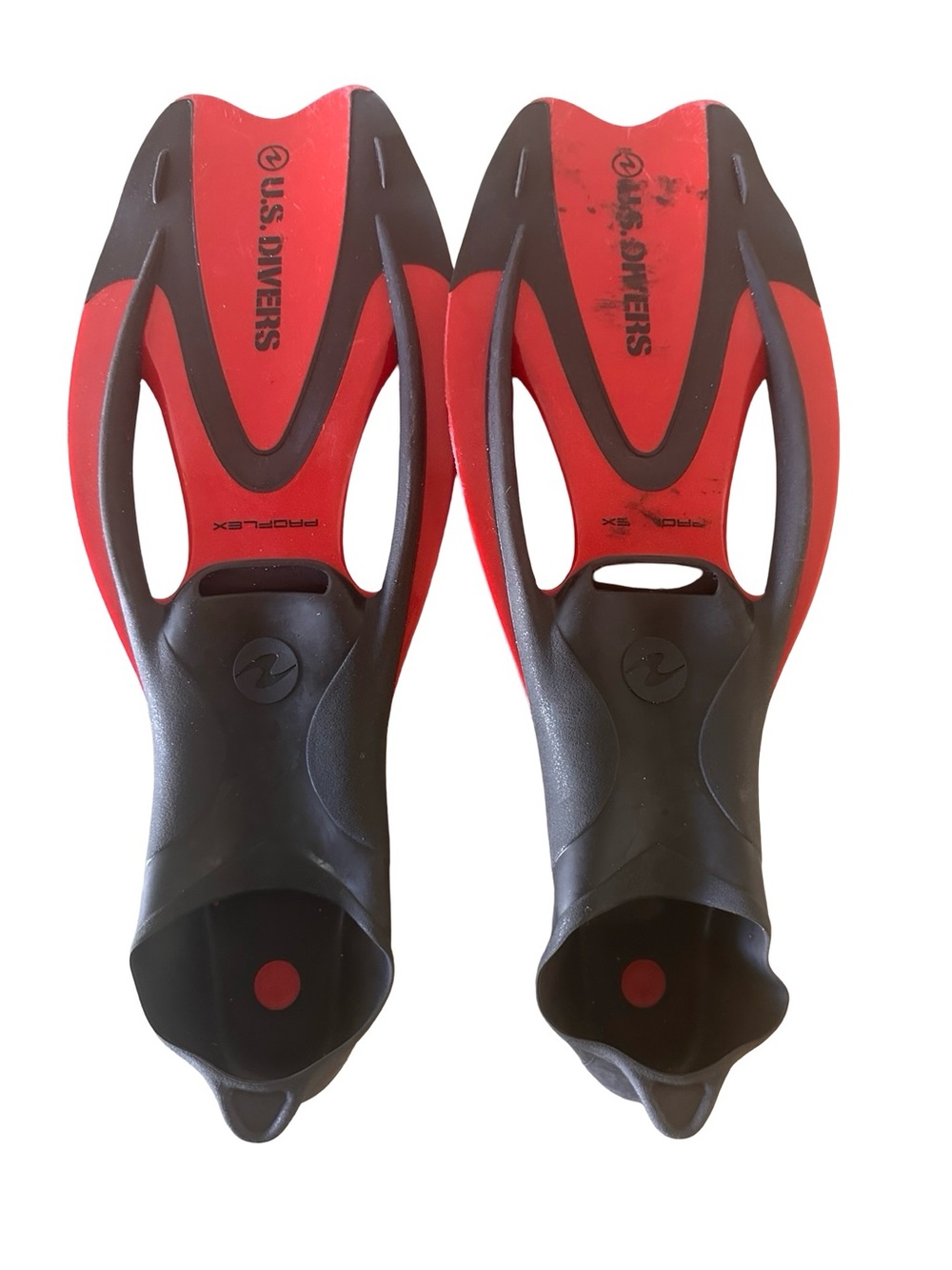 U.S. Divers Proflex Scuba Snorkeling Fins – Red/Black –